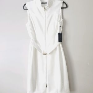 Tommy Hilfiger NWT White Belted Sleeveless dress